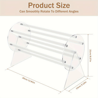 360° Rotating Acrylic Claw Clip Organizer ✨ Transparent Vanity Dressing Table Stand