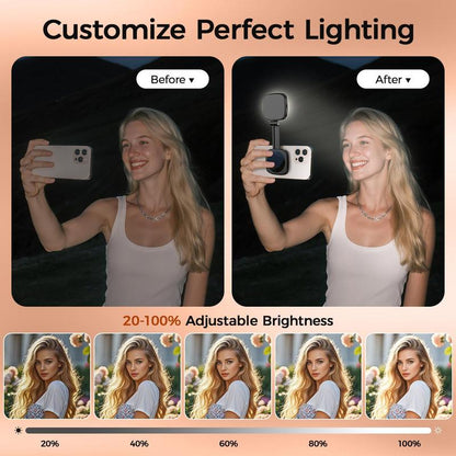 Mobile phone magnetic selfie fill light live shooting mini portable makeup mirror foldable pocket light LED light
