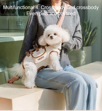 Cat bag, dog bag, outdoor portable, breathable pet traction backpack, hand-held diagonal cross, lightweight travel harness artifact