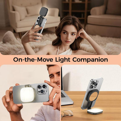 Mobile phone magnetic selfie fill light live shooting mini portable makeup mirror foldable pocket light LED light
