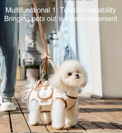 Cat bag, dog bag, outdoor portable, breathable pet traction backpack, hand-held diagonal cross, lightweight travel harness artifact