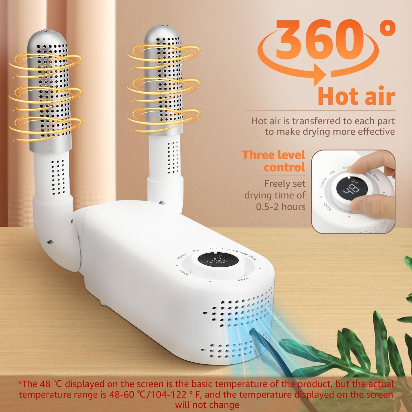 🦶 Footwear Dryer (Boots/Shoes/Gloves) – Electric Heater, Timer, Handle & Foldable Smart Panel