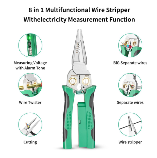 8-in-1 Wire Strippers with Current Measurement