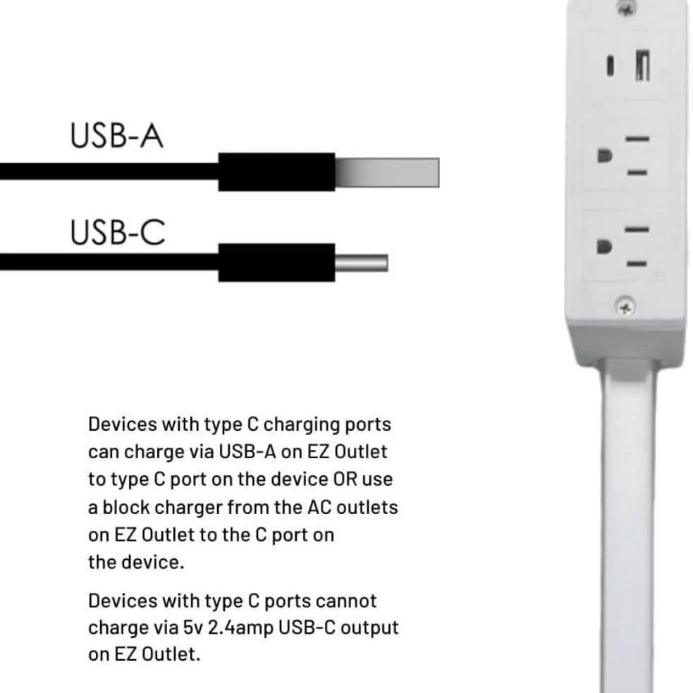 Power Outlet Extender with USB Port|Access Hard-to-Reach Outlets!