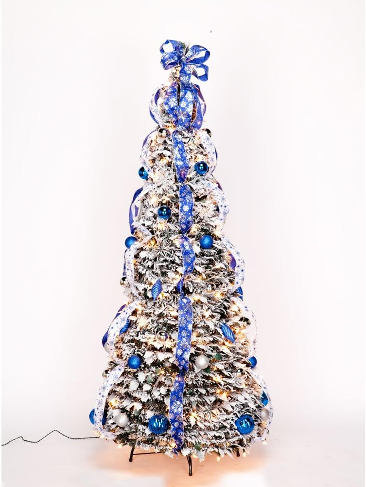 🔔Retractable Christmas tree green leaves 5 feet foldable🎄