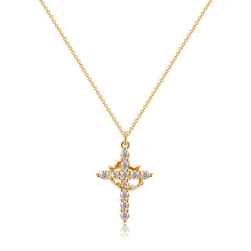 Cross and Crown Necklace