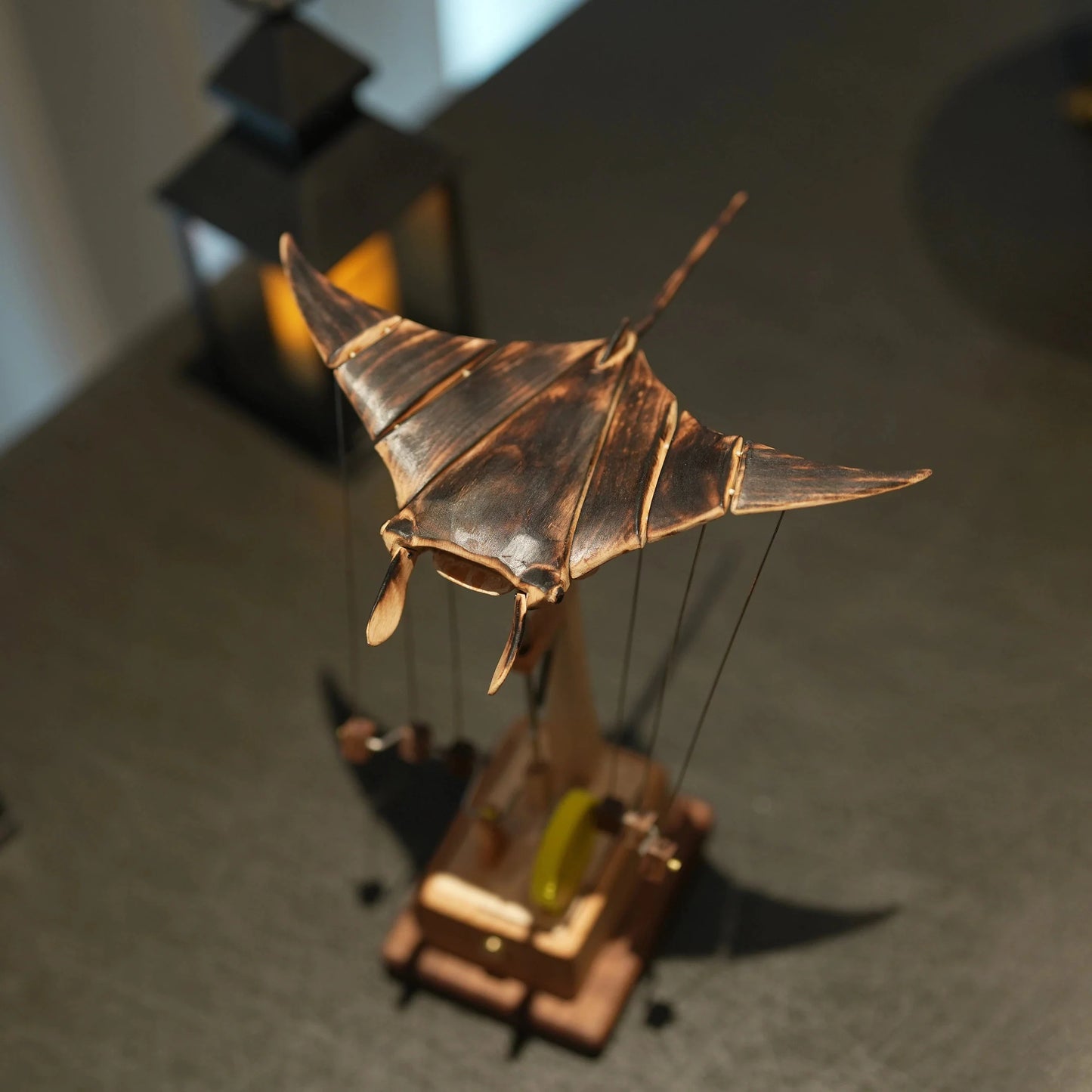 Artisan Wooden Manta Ray Automaton