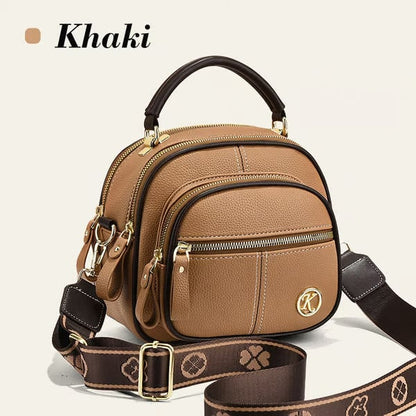 🛫Classic Multifunctional Compartments Adjustable Wide Shoulder Strap Leather Crossbody Bag