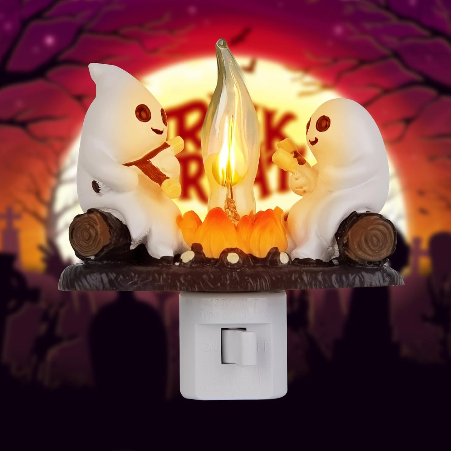 👻Ghost Bonfire Flickering Flame Halloween Night Light